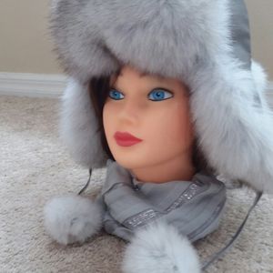 Fur Trader/Russian Winter Faux Fair Hat Gray NWT